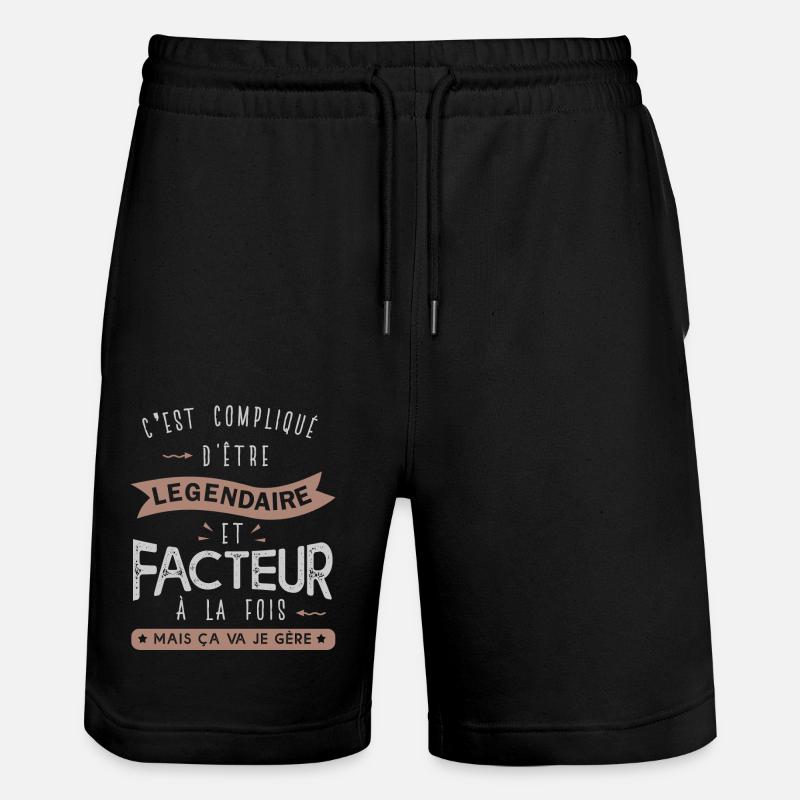 facteur légendaire profession métier postier - Short de jogging bio TRAINER Stanley/Stella unisexe - noir