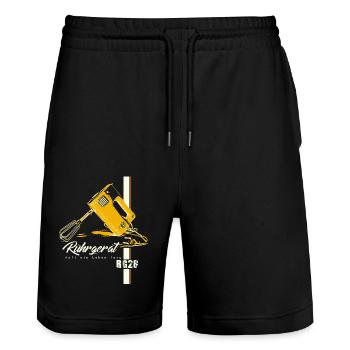 Rührgerät RG28 Kult Mixer der DDR Retro Ostalgie - Stanley/Stella Unisex Bio Joggingshorts Trainer  - Schwarz - Vorne - Nik (191cm) & Marisol (170cm)