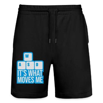 its what moves me - Stanley/Stella Unisex Bio Joggingshorts Trainer  - Schwarz - Vorne - Nik (191cm) & Marisol (170cm)