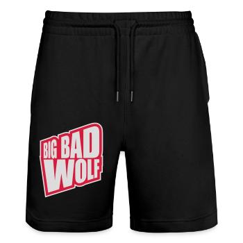 big bad wolf quote - Stanley/Stella Trainer Unisex Organic Jogging Shorts - black - Front - Nik (191cm) & Marisol (170cm)