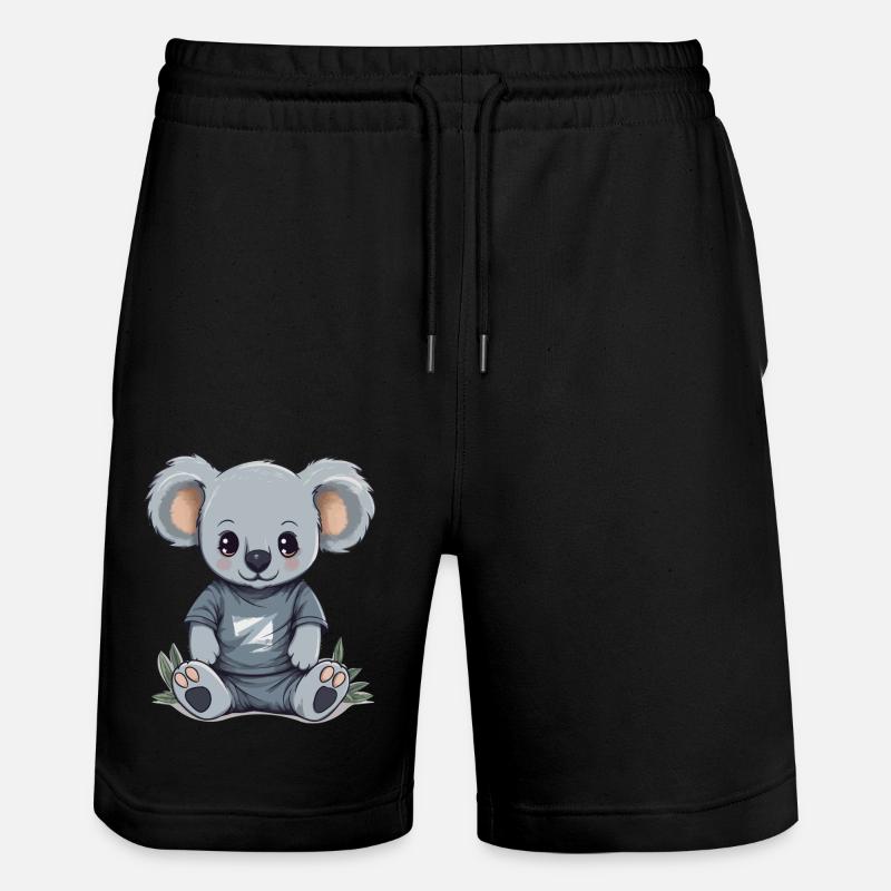 süßer Koala - Stanley/Stella Unisex Bio Joggingshorts Trainer  - Schwarz