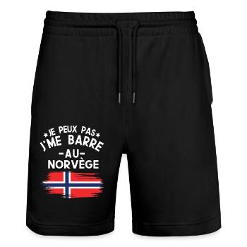 Je Peux Pas J'me Barre Au Norvège Vacances - Short de jogging bio TRAINER Stanley/Stella unisexe - noir - Devant - Nik (191cm) & Marisol (170cm)