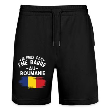 Je Peux Pas J'me Barre Au Roumanie Vacances - Short de jogging bio TRAINER Stanley/Stella unisexe - noir - Devant - Nik (191cm) & Marisol (170cm)