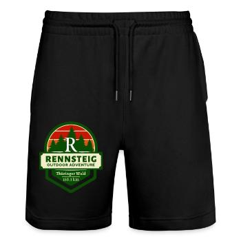 Rennsteig-Thüringer Wald-Thüringen - Stanley/Stella Unisex Bio Joggingshorts Trainer  - Schwarz - Vorne - Nik (191cm) & Marisol (170cm)