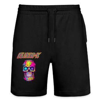 ELIXIR X - Stanley/Stella Unisex Bio Joggingshorts Trainer  - Schwarz - Vorne - Nik (191cm) & Marisol (170cm)