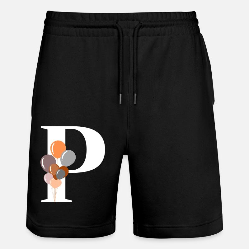 Lettre p ballon d’anniversaire - Short de jogging bio TRAINER Stanley/Stella unisexe - noir