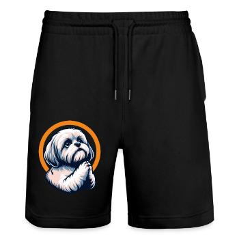 Cher Dieu Shih Tzu Prier - Short de jogging bio TRAINER Stanley/Stella unisexe - noir - Devant - Nik (191cm) & Marisol (170cm)