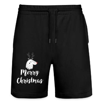 Joyeux Noël - Short de jogging bio TRAINER Stanley/Stella unisexe - noir - Devant - Nik (191cm) & Marisol (170cm)