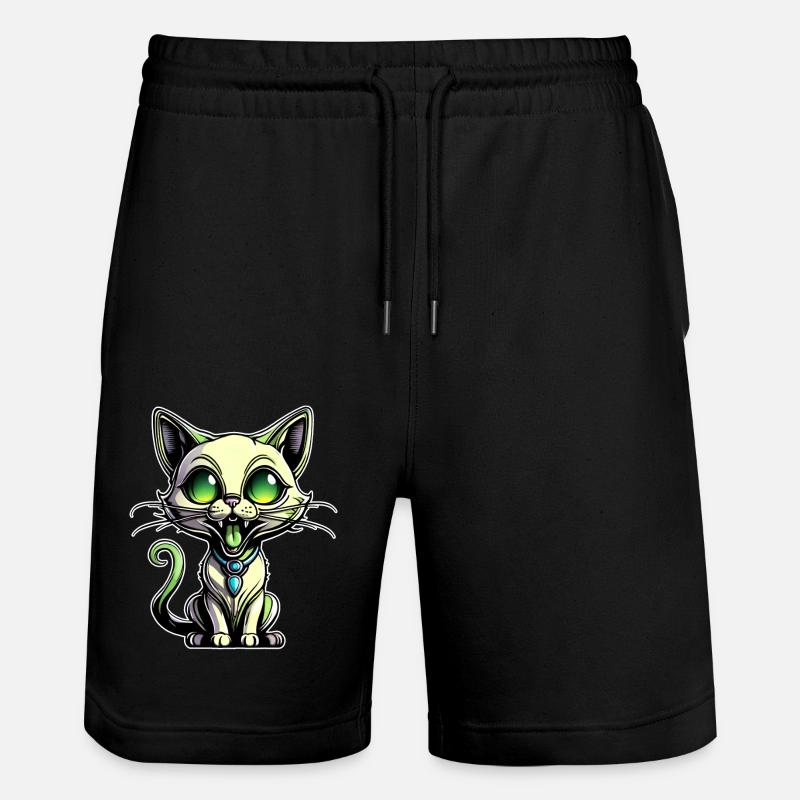 Chat extraterrestre vert mignon - Short de jogging bio TRAINER Stanley/Stella unisexe - noir