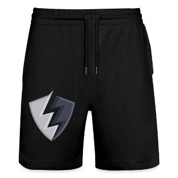 Logo du blason - Short de jogging bio TRAINER Stanley/Stella unisexe - noir - Devant - Nik (191cm) & Marisol (170cm)