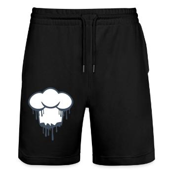 Graffiti Chef's Hat Kitchen Master Chef Cool Spray - Stanley/Stella Trainer Unisex Organic Jogging Shorts - black - Front - Nik (191cm) & Marisol (170cm)