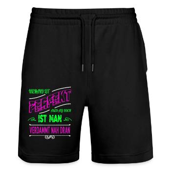 Birthday Chef Chef Birthday Gift - Stanley/Stella Trainer Unisex Organic Jogging Shorts - black - Front - Nik (191cm) & Marisol (170cm)