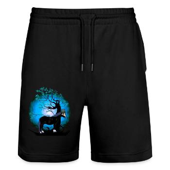 Tree Horse Medieval Horses Halloween Horror - Stanley/Stella Trainer Unisex Organic Jogging Shorts - black - Front - Nik (191cm) & Marisol (170cm)