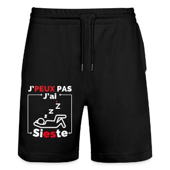 I can't I took a nap - Stanley/Stella Trainer Unisex Organic Jogging Shorts - black - Front - Nik (191cm) & Marisol (170cm)