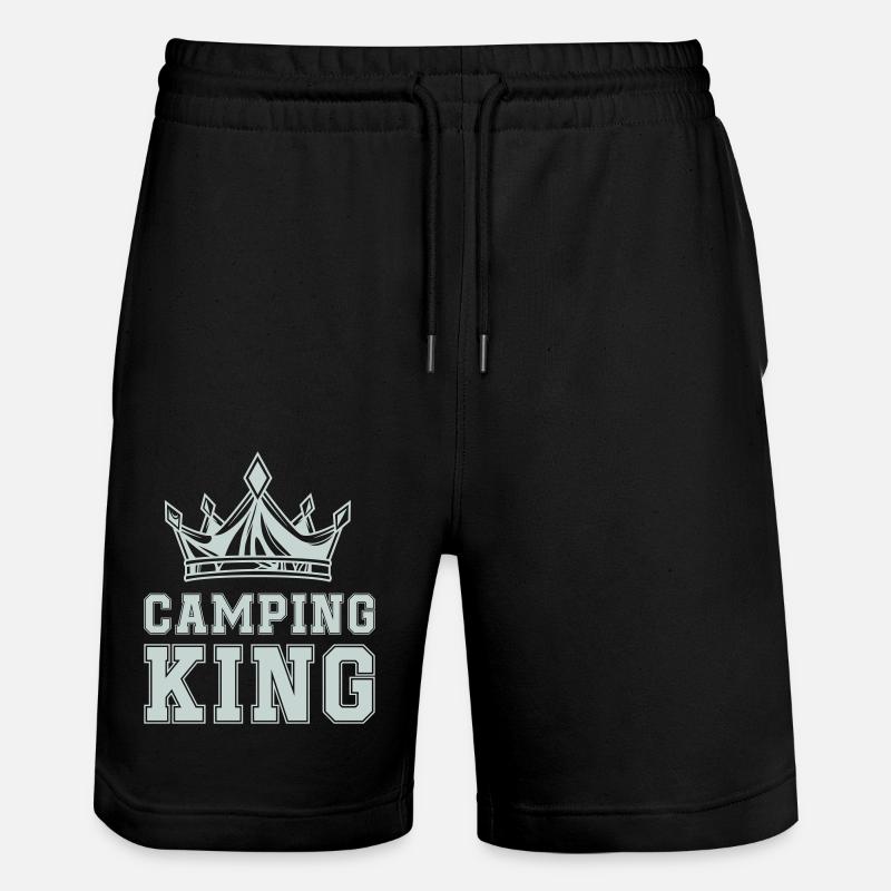 camping king - Stanley/Stella Unisex Bio Joggingshorts Trainer  - Schwarz