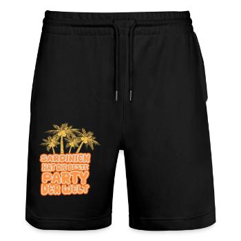 La Sardaigne comme vacances - Short de jogging bio TRAINER Stanley/Stella unisexe - noir - Devant - Nik (191cm) & Marisol (170cm)