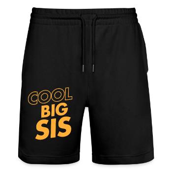 Cool Big Sis - Stanley/Stella Unisex Bio Joggingshorts Trainer  - Schwarz - Vorne - Nik (191cm) & Marisol (170cm)