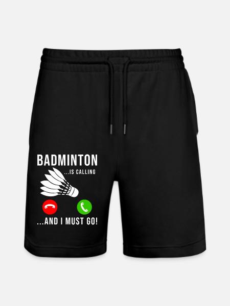 Badminton Is Calling Shuttlecock - Stanley/Stella Trainer Unisex Organic Jogging Shorts - black