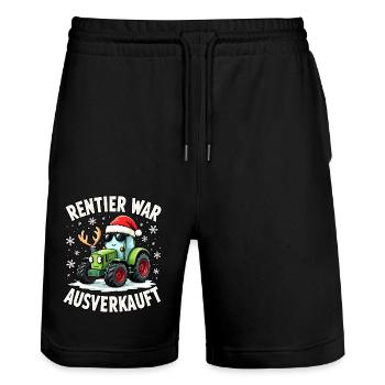 traktor Rentier war ausverkauft - Stanley/Stella Unisex Bio Joggingshorts Trainer  - Schwarz - Vorne - Nik (191cm) & Marisol (170cm)