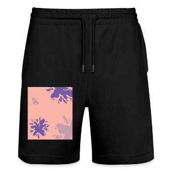 Kleks - Stanley/Stella Trainer Unisex Organic Jogging Shorts - black - Front - Nik (191cm) & Marisol (170cm)