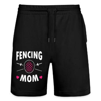 Maman escrimeuse - Short de jogging bio TRAINER Stanley/Stella unisexe - noir - Devant - Nik (191cm) & Marisol (170cm)