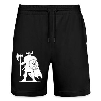 Guerrier viking - Short de jogging bio TRAINER Stanley/Stella unisexe - noir - Devant - Nik (191cm) & Marisol (170cm)