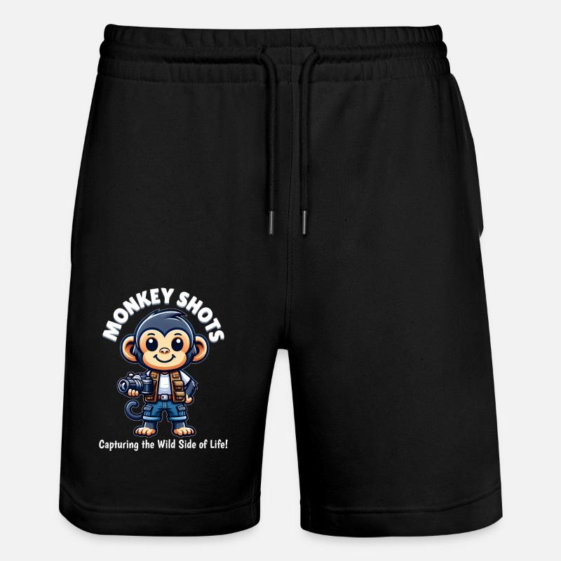 Schimpansen-Fotograf - Stanley/Stella Unisex Bio Joggingshorts Trainer - Schwarz