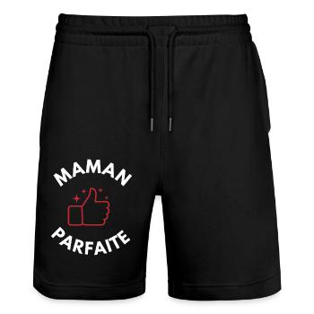 Perfect Mom - Mama Geschenkidee - Stanley/Stella Unisex Bio Joggingshorts Trainer  - Schwarz - Vorne - Nik (191cm) & Marisol (170cm)