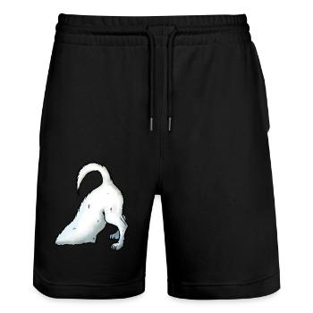 Jack Russell digs - Stanley/Stella Trainer Unisex Organic Jogging Shorts - black - Front - Nik (191cm) & Marisol (170cm)