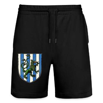 Wappen grüner Drache - Stanley/Stella Unisex Bio Joggingshorts Trainer  - Schwarz - Vorne - Nik (191cm) & Marisol (170cm)