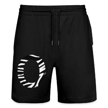 Lettre o zèbre - Short de jogging bio TRAINER Stanley/Stella unisexe - noir - Devant - Nik (191cm) & Marisol (170cm)