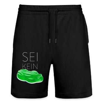 Sei kein Frosch real - Stanley/Stella Unisex Bio Joggingshorts Trainer  - Schwarz - Vorne - Nik (191cm) & Marisol (170cm)