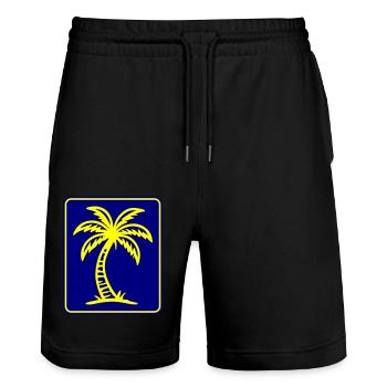 Icône de palmier - Short de jogging bio TRAINER Stanley/Stella unisexe - noir - Devant - Nik (191cm) & Marisol (170cm)
