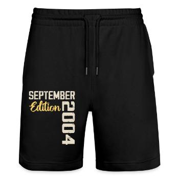 September 2004 - 20th Anniversary September 2004 - Stanley/Stella Trainer Unisex Organic Jogging Shorts - black - Front - Nik (191cm) & Marisol (170cm)