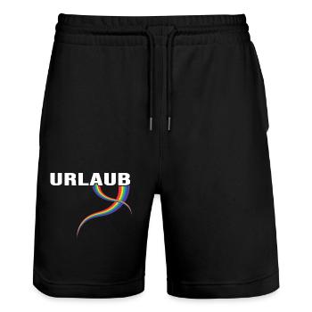 Destination arc-en-ciel de vacances - Short de jogging bio TRAINER Stanley/Stella unisexe - noir - Devant - Nik (191cm) & Marisol (170cm)
