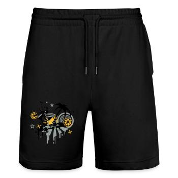 cocktail_bar - Short de jogging bio TRAINER Stanley/Stella unisexe - noir - Devant - Nik (191cm) & Marisol (170cm)