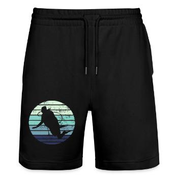 Plongée plongée - Short de jogging bio TRAINER Stanley/Stella unisexe - noir - Devant - Nik (191cm) & Marisol (170cm)