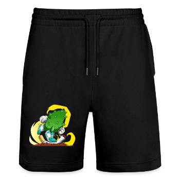 Smoke weed, not cigarettes - Stanley/Stella Trainer Unisex Organic Jogging Shorts - black - Front - Nik (191cm) & Marisol (170cm)
