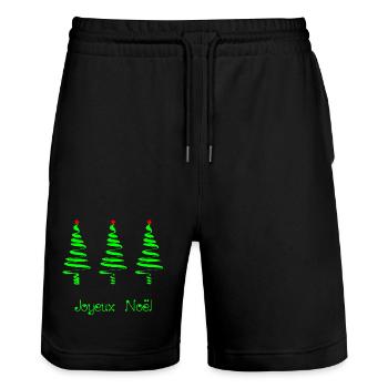CHRISTMAS. MERRY CHRISTMAS. MERRY CHRISTMAS. NEW YEAR’S DAY - Stanley/Stella Trainer Unisex Organic Jogging Shorts - black - Front - Nik (191cm) & Marisol (170cm)