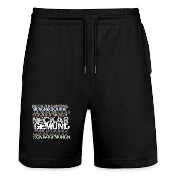 Neckargemünd - Stanley/Stella Unisex Bio Joggingshorts Trainer  - Schwarz - Vorne - Nik (191cm) & Marisol (170cm)