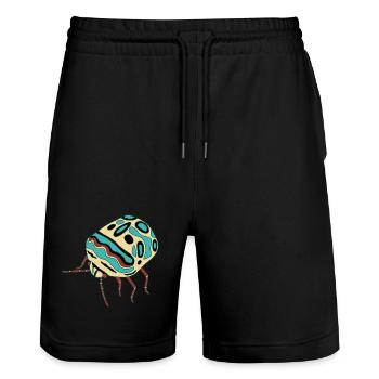Multicolored insect - Stanley/Stella Trainer Unisex Organic Jogging Shorts - black - Front - Nik (191cm) & Marisol (170cm)
