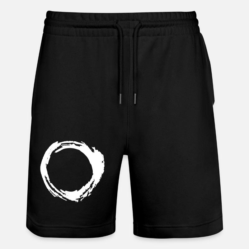 Cercle pinceau brush blanc - Short de jogging bio TRAINER Stanley/Stella unisexe - noir