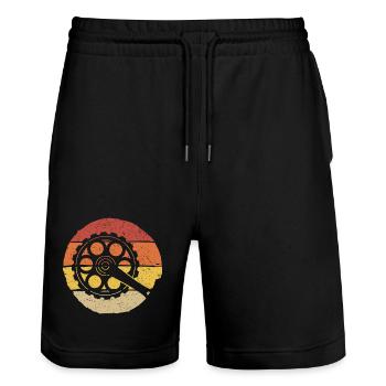 Sunset Film Reel Hand - Stanley/Stella Trainer Unisex Organic Jogging Shorts - black - Front - Nik (191cm) & Marisol (170cm)