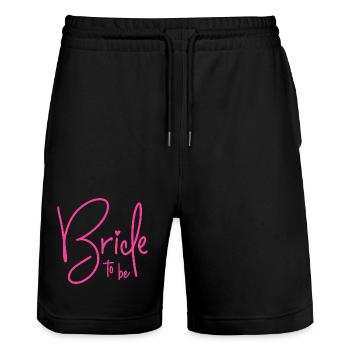 Bride to be - Stanley/Stella Unisex Bio Joggingshorts Trainer  - Schwarz - Vorne - Nik (191cm) & Marisol (170cm)