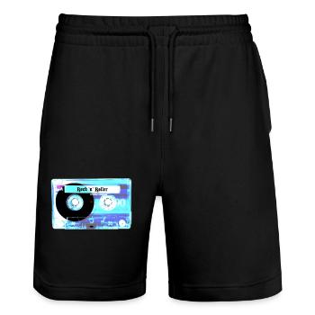 Cassette rétro - Short de jogging bio TRAINER Stanley/Stella unisexe - noir - Devant - Nik (191cm) & Marisol (170cm)