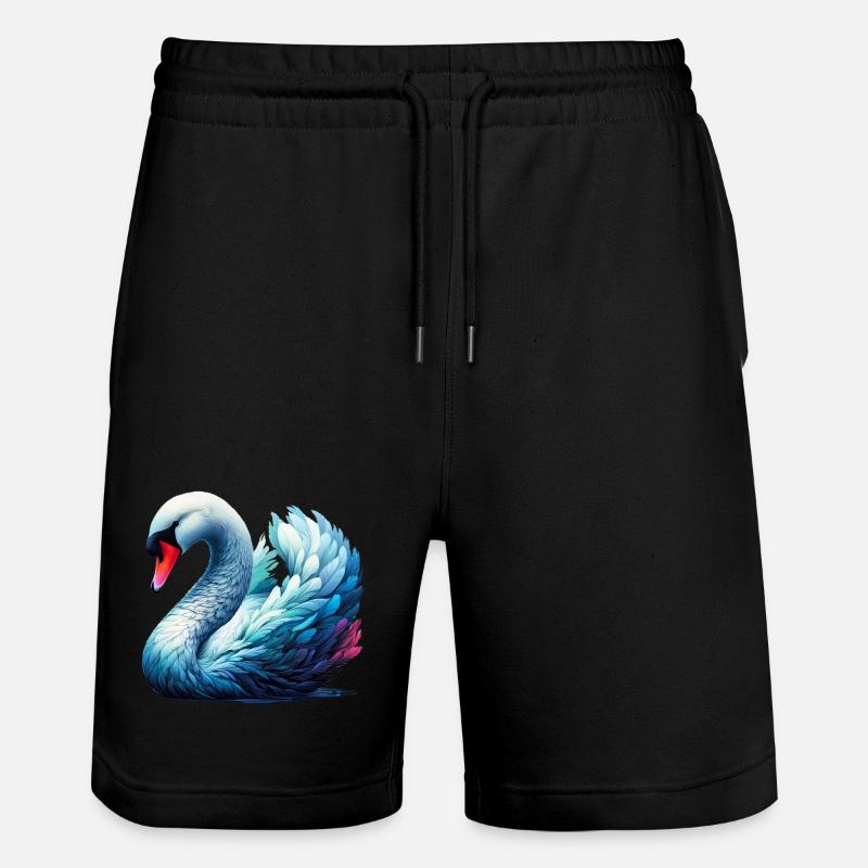 Schwan - Stanley/Stella Unisex Bio Joggingshorts Trainer  - Schwarz
