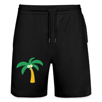 Palme - Stanley/Stella Unisex Bio Joggingshorts Trainer  - Schwarz - Vorne - Nik (191cm) & Marisol (170cm)
