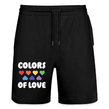 LGBTQ Pride Month - Farben der Liebe - Stanley/Stella Unisex Bio Joggingshorts Trainer  - Schwarz - Vorne - Nik (191cm) & Marisol (170cm)