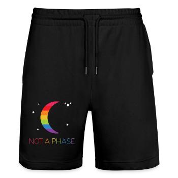LGBTQ Pride Month - Keine Phase - LGBT - Stanley/Stella Unisex Bio Joggingshorts Trainer  - Schwarz - Vorne - Nik (191cm) & Marisol (170cm)