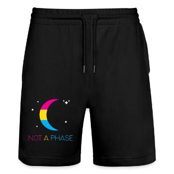 LGBTQ Pride Month - Keine Phase - Pansexuell - Stanley/Stella Unisex Bio Joggingshorts Trainer  - Schwarz - Vorne - Nik (191cm) & Marisol (170cm)